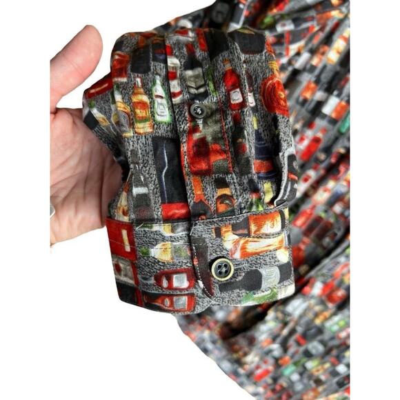 Paisley & Gray Slim Fit Men's Funky Shirt Long Sleeve Wine Print Size Large NEW - Picture 9 of 11